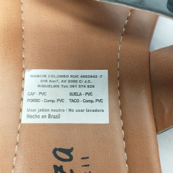 Florenzza Womens T-Strap Sandals Black Flat Heel Brazil EUR 41 US 10 - Picture 5 of 7